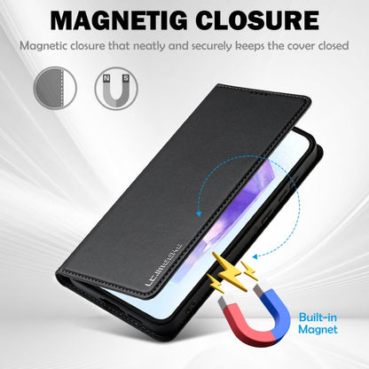 For Samsung Galaxy S25 5G LC.IMEEKE L1 Series Frosted Fine Texture PU Phone Case(Black)