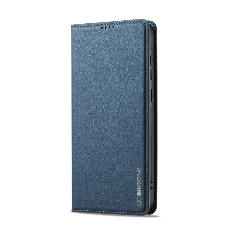 For Samsung Galaxy S25 5G LC.IMEEKE L1 Series Frosted Fine Texture PU Phone Case(Blue)
