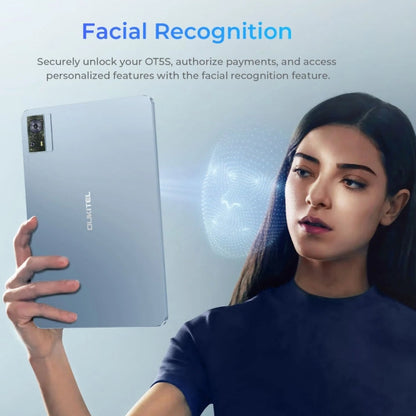 [HK Warehouse] OUKITEL OT5S Tablet PC 12 inch 2.4K Screen, 6GB+256GB, Android 14 Unisoc Tiger T606 Octa Core, Support Dual SIM 4G Network, EU Plug(Blue)