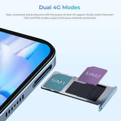 [HK Warehouse] OUKITEL OT5S Tablet PC 12 inch 2.4K Screen, 6GB+256GB, Android 14 Unisoc Tiger T606 Octa Core, Support Dual SIM 4G Network, EU Plug(Blue)