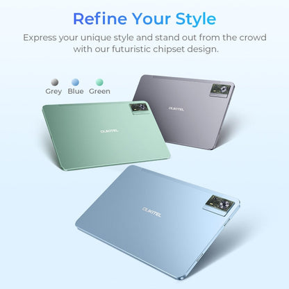 [HK Warehouse] OUKITEL OT5S Tablet PC 12 inch 2.4K Screen, 6GB+256GB, Android 14 Unisoc Tiger T606 Octa Core, Support Dual SIM 4G Network, EU Plug(Blue)