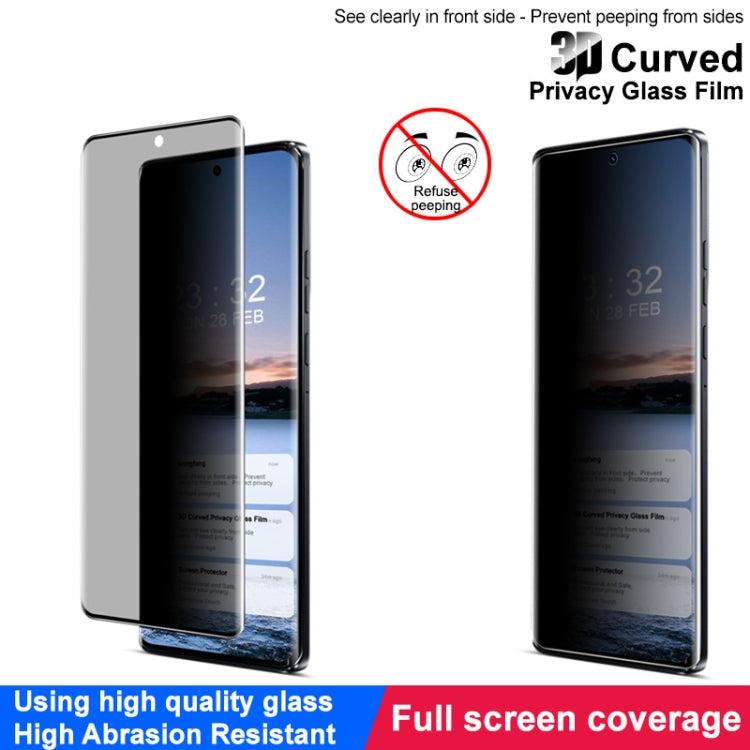 Pour Motorola Edge 2024 imak Film de protection d'écran intégral en verre trempé anti-espion 3D incurvé
