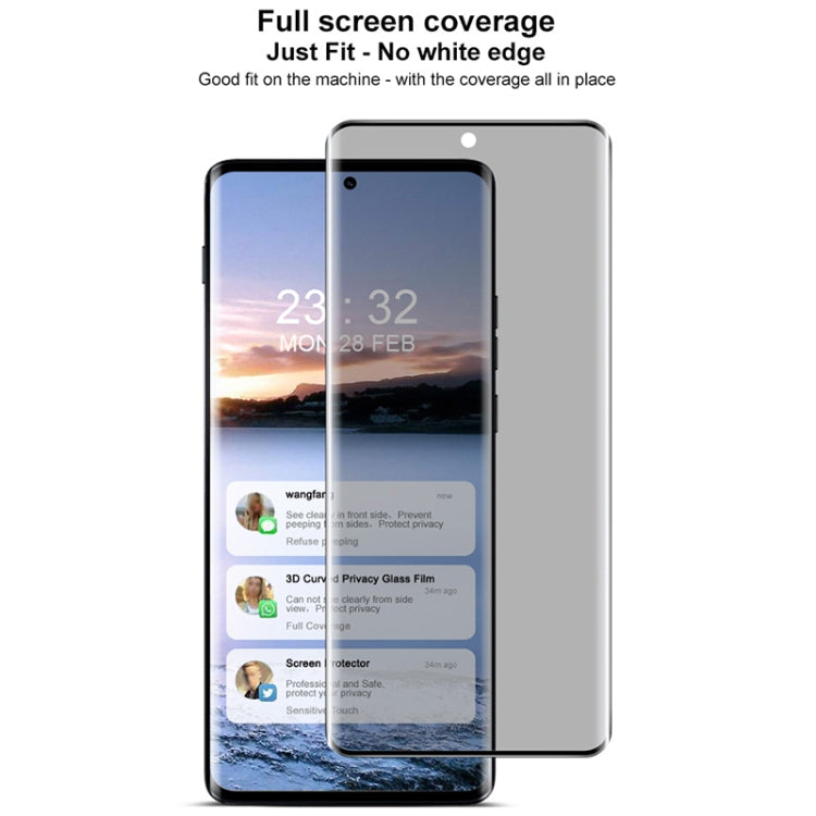 Pour Motorola Edge 2024 imak Film de protection d'écran intégral en verre trempé anti-espion 3D incurvé