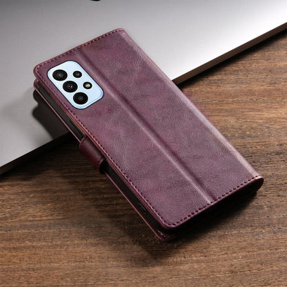 For Samsung Galaxy A73 5G N.BEKUS CSJ-P1 Solid Color Leather Phone Case(Wine Red)