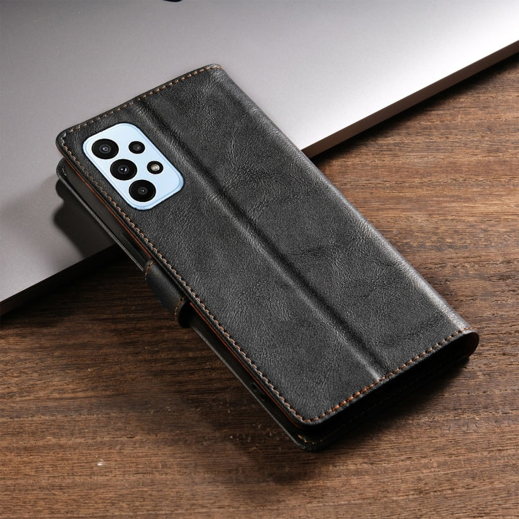 For Samsung Galaxy A73 5G N.BEKUS CSJ-P1 Solid Color Leather Phone Case(Black)