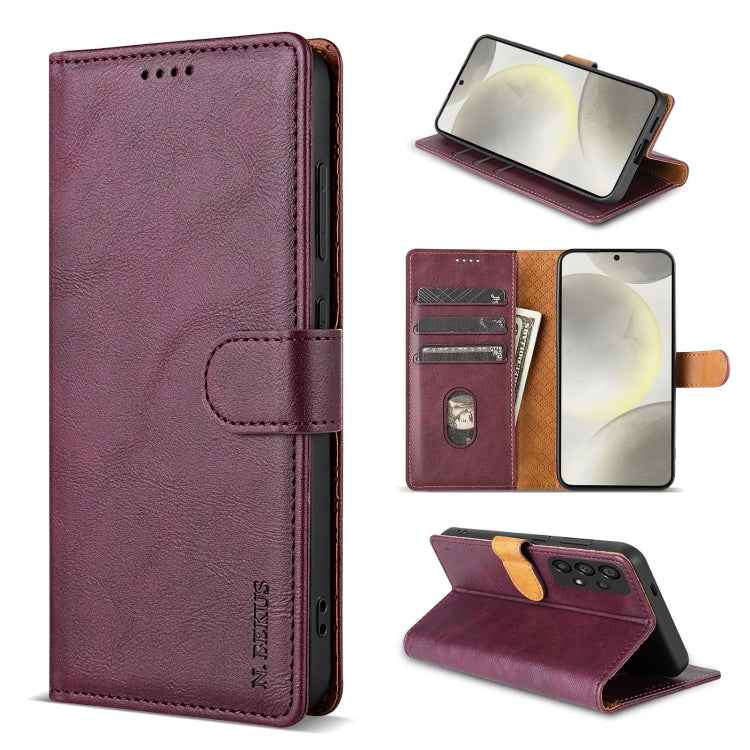 For Samsung Galaxy A04 4G / M13 5G N.BEKUS CSJ-P1 Solid Color Leather Phone Case(Wine Red)
