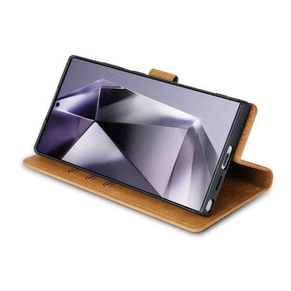 For Samsung Galaxy S22 Ultra 5G N.BEKUS CSJ-P1 Solid Color Leather Phone Case(Brown)