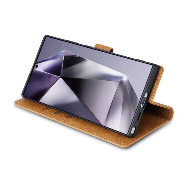 For Samsung Galaxy S21 Ultra 5G N.BEKUS CSJ-P1 Solid Color Leather Phone Case(Brown)