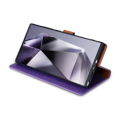 For Samsung Galaxy S21 Ultra 5G N.BEKUS CSJ-P1 Solid Color Leather Phone Case(Purple)
