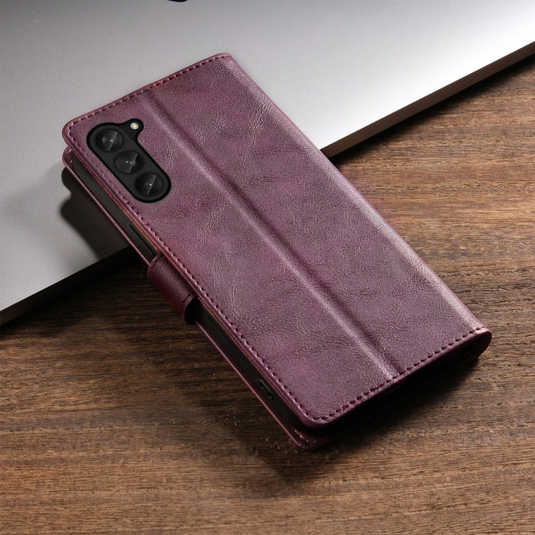 For Samsung Galaxy S23+ 5G N.BEKUS CSJ-P1 Solid Color Leather Phone Case(Wine Red)