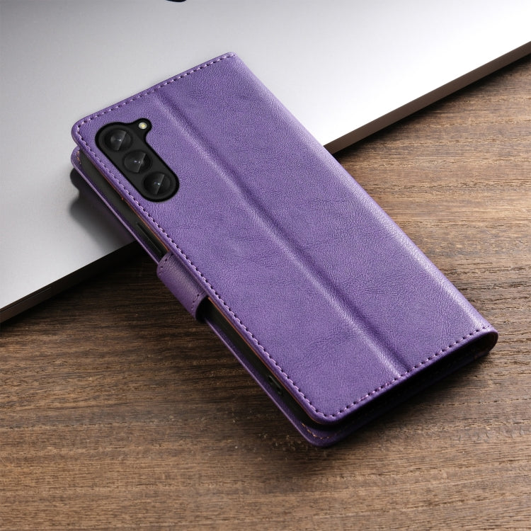For Samsung Galaxy S23 5G N.BEKUS CSJ-P1 Solid Color Leather Phone Case(Purple)