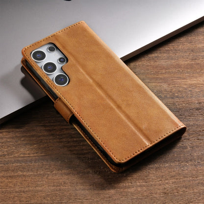 For Samsung Galaxy S23 Ultra 5G N.BEKUS CSJ-P1 Solid Color Leather Phone Case(Brown)