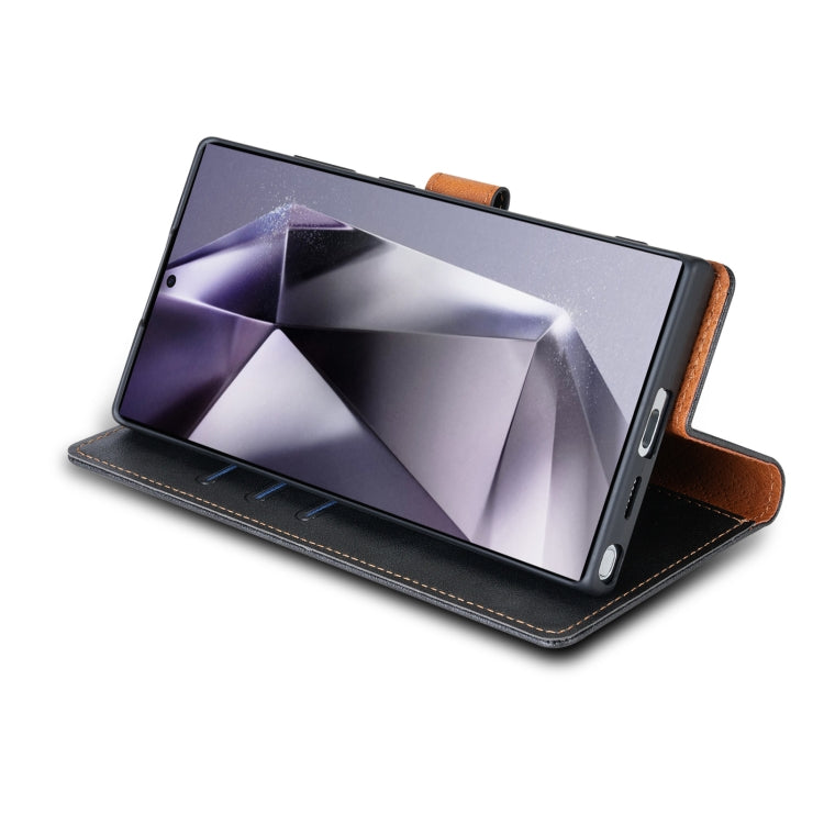 For Samsung Galaxy S23 Ultra 5G N.BEKUS CSJ-P1 Solid Color Leather Phone Case(Black)