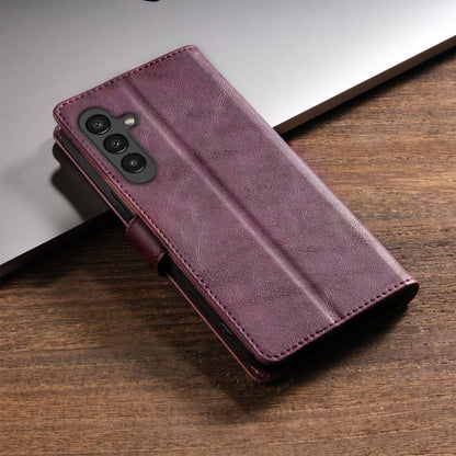 For Samsung Galaxy S24+ 5G N.BEKUS CSJ-P1 Solid Color Leather Phone Case(Wine Red)