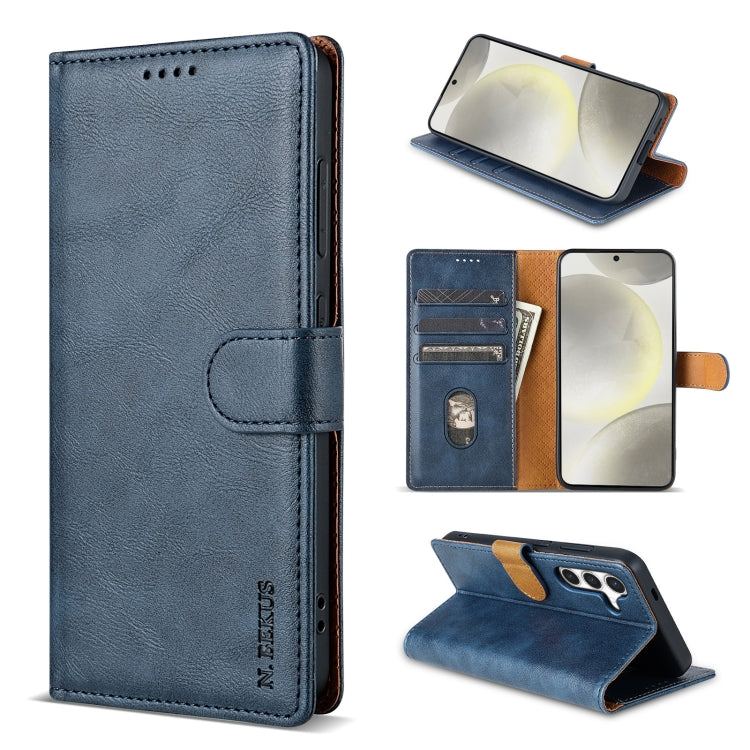 For Samsung Galaxy S24+ 5G N.BEKUS CSJ-P1 Solid Color Leather Phone Case(Blue)