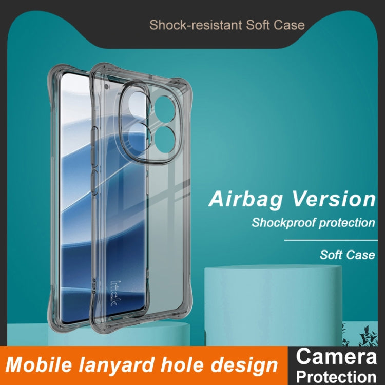 For Redmi Note 14 Pro 5G imak Shockproof Airbag TPU Phone Case(Transparent Black)
