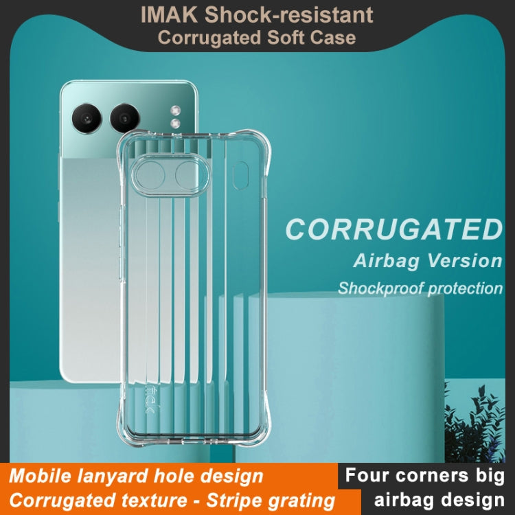 For OnePlus Nord 4 IMAK Corrugated Texture Airbag TPU Phone Case(Transparent)