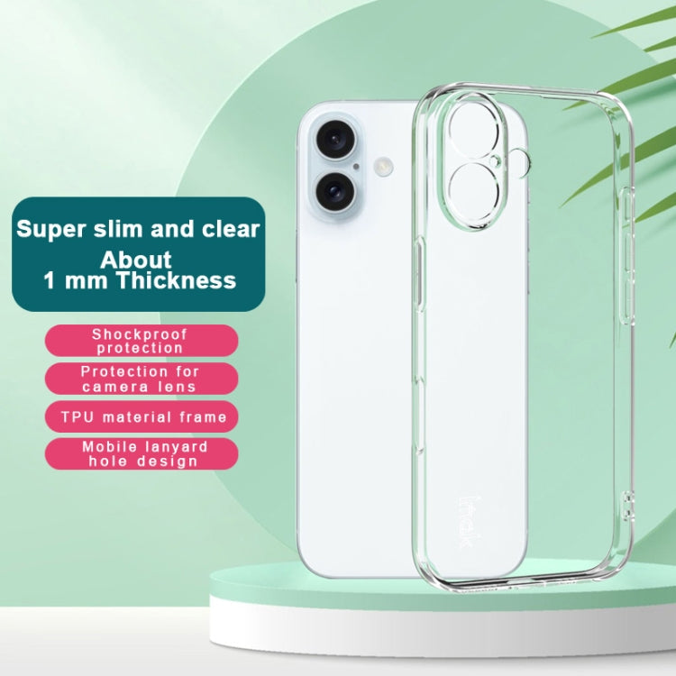 For iPhone 16 IMAK UX-5 Series Transparent TPU Phone Case(Transparent)