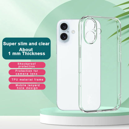For iPhone 16 IMAK UX-5 Series Transparent TPU Phone Case(Transparent)