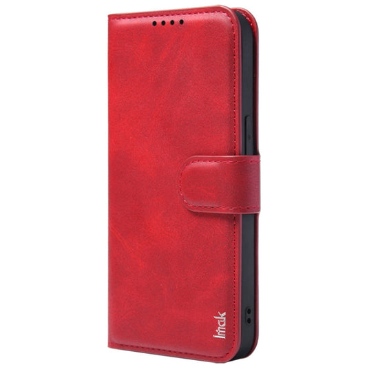 Pour la série IMAK Count étui en cuir à rabat pour iPhone 15 (Rouge)