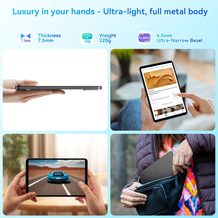 HEADWOLF Fpad5 Pro 4G LTE Tablet PC, 8GB+256GB, 8.4 inch Android 14 MT6789 Octa Core Support Dual SIM, Global Version with Google Play(Grey)