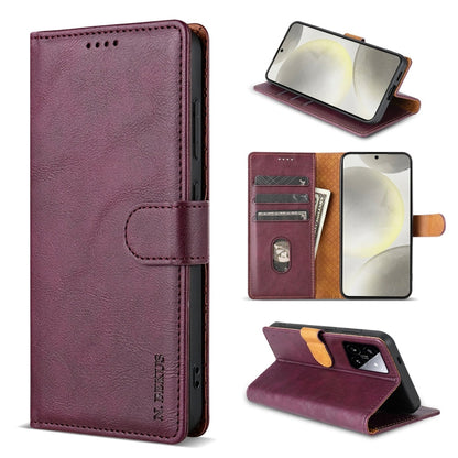 Pour Xiaomi 14 N.BEKUS CSJ-P1 Coque de téléphone en cuir de couleur unie (Rouge Vin)