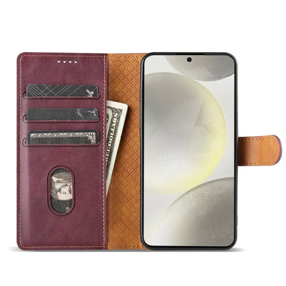 Pour Xiaomi 14 N.BEKUS CSJ-P1 Coque de téléphone en cuir de couleur unie (Rouge Vin)