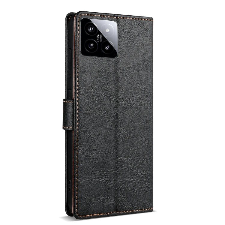 Pour Xiaomi 14 N.BEKUS CSJ-P1 Étui de téléphone en cuir de couleur unie (noir)