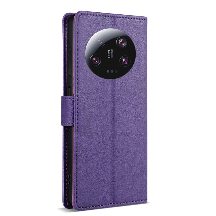 For Xiaomi 14 Ultra N.BEKUS CSJ-P1 Solid Color Leather Phone Case(Purple)