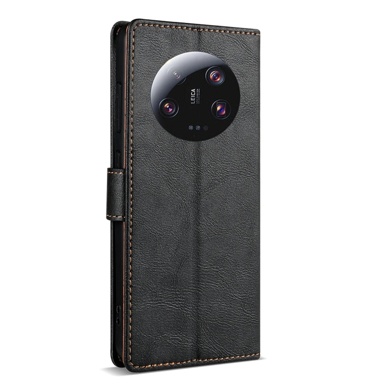 For Xiaomi 13 Ultra N.BEKUS CSJ-P1 Solid Color Leather Phone Case(Black)