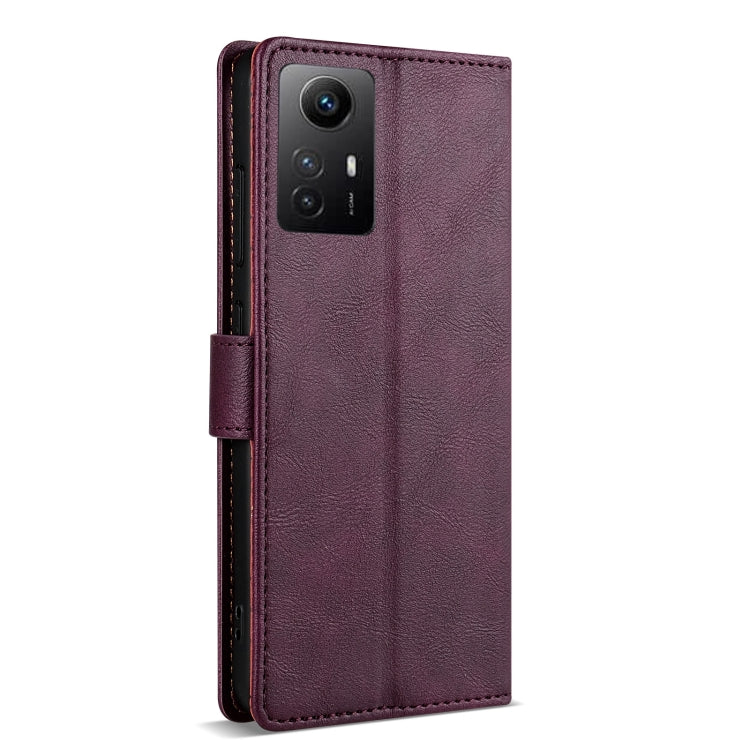 For Xiaomi 12T / 12T Pro N.BEKUS CSJ-P1 Solid Color Leather Phone Case(Wine Red)
