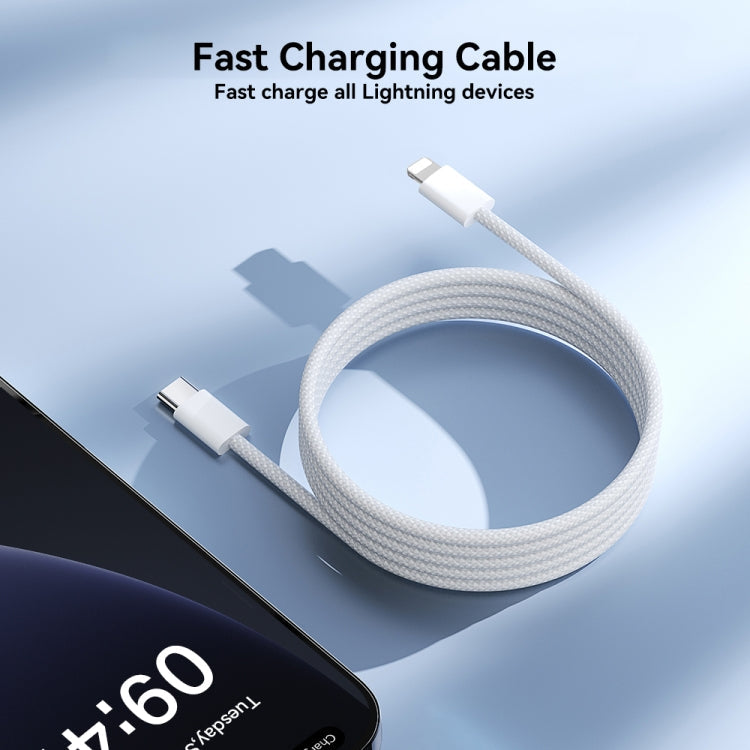 JOYROOM S-A45 30W USB-C / Type-C to 8 Pin Fast Charge Data Cable, Length: 1m(White)