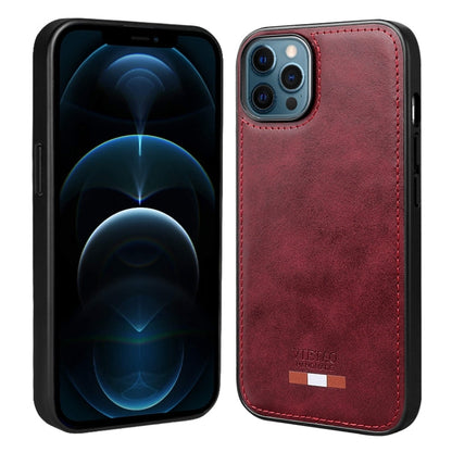 Pour iPhone 12 Pro Max VIETAO Étui de téléphone en cuir PU à coutures unies (Rouge)