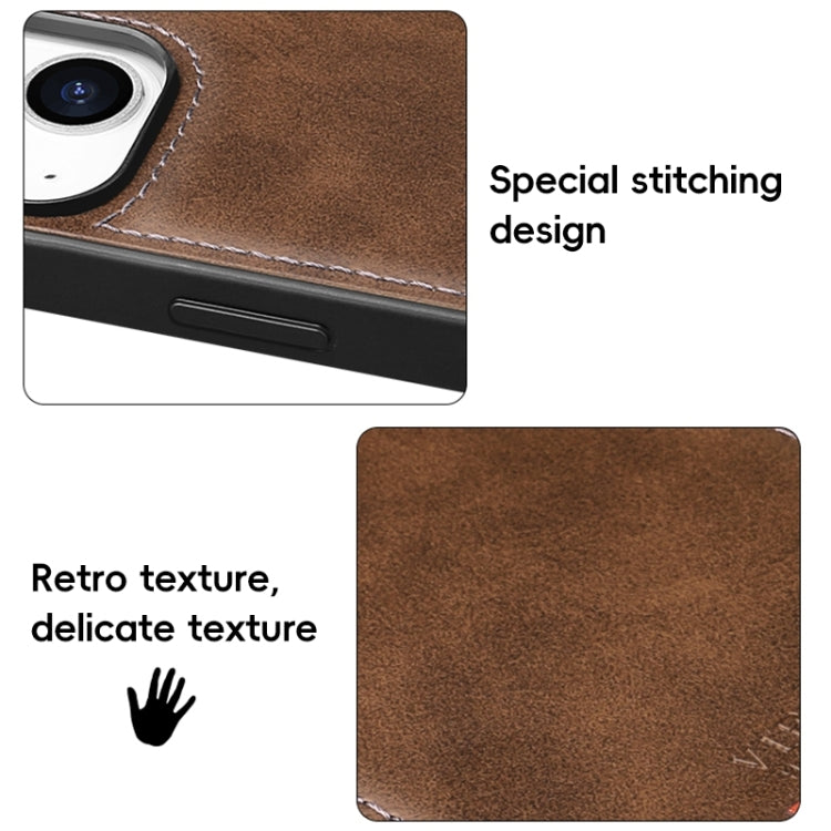 For iPhone 13 Pro Max VIETAO Plain Leather Stitching PU Phone Case(Red)