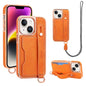 Pour iPhone 14 Plus Étui de téléphone VIETAO avec fente pour carte et dragonne (Orange)