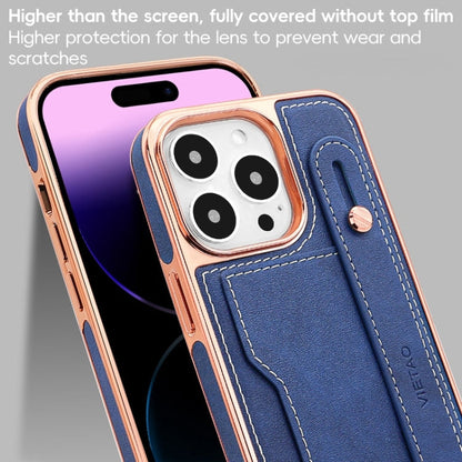 Pour iPhone 16 Plus Étui de Téléphone VIETAO avec Fente pour Carte et Dragonne (Bleu)