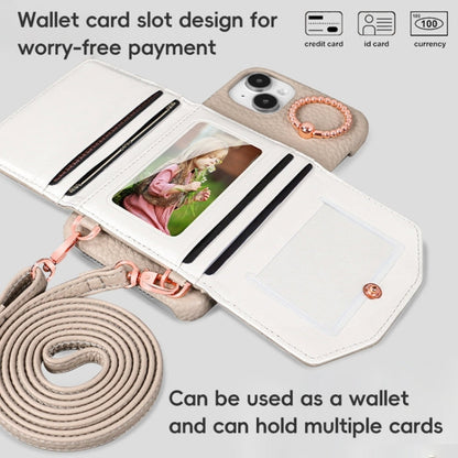 Pour iPhone 14, étui de téléphone VIETAO avec porte-cartes et lanière (blanc)