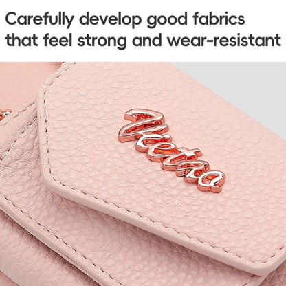 For iPhone 15 Pro VIETAO Ring Holder Wallet PU Phone Case with Lanyard(Brown)