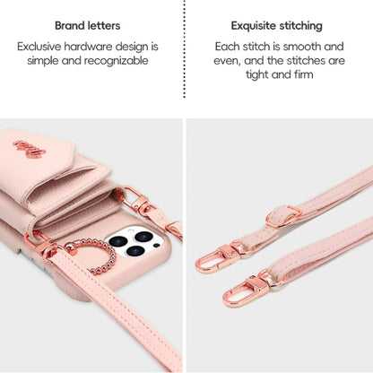 Pour iPhone 14 Pro VIETAO Étui portefeuille en PU avec support anneau et cordon (violet)