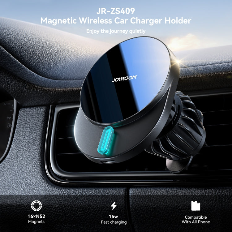 JOYROOM JR-ZS409 Magnetic Car Air Vent Phone Wireless Charging Mount(Black)