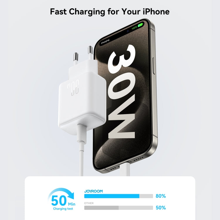 JOYROOM JR-TCF24 30W USB-C / Type-C Fast Charger with Cable Set, Specification:EU Plug(White)