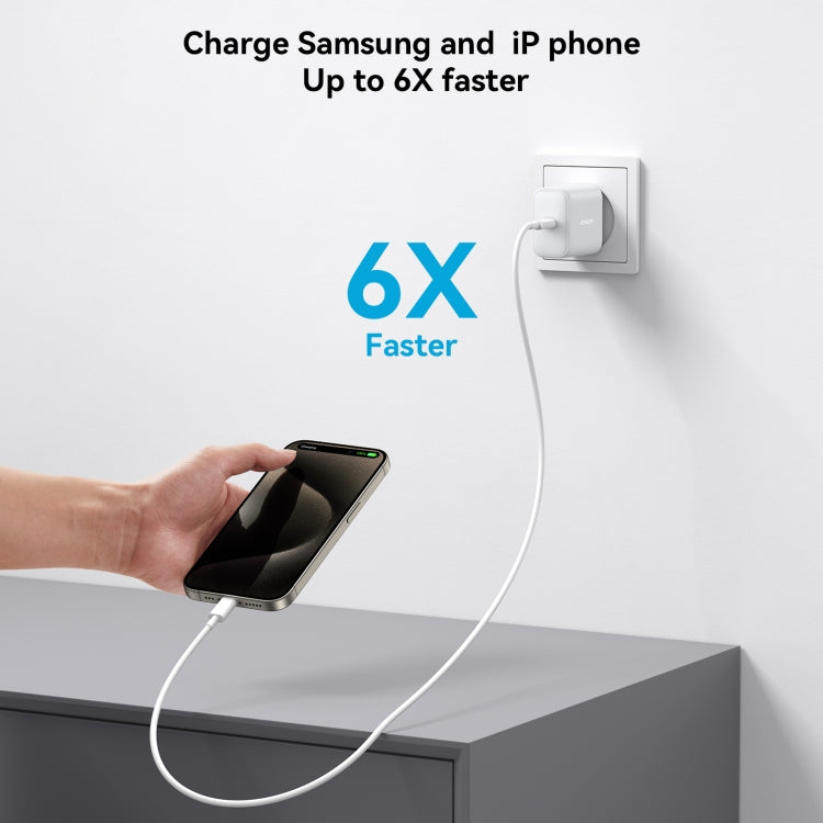 JOYROOM JR-TCF24 30W USB-C / Type-C Fast Charger with Cable Set, Specification:EU Plug(White)
