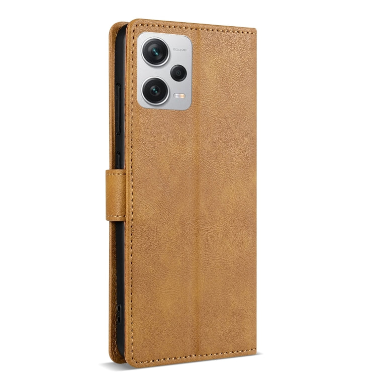 For Redmi Note 12 5G Global N.BEKUS CSJ-P1 Solid Color Leather Phone Case(Brown)