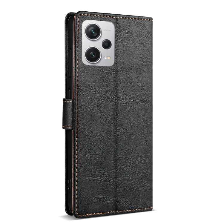 For Redmi Note 12 5G Global N.BEKUS CSJ-P1 Solid Color Leather Phone Case(Black)