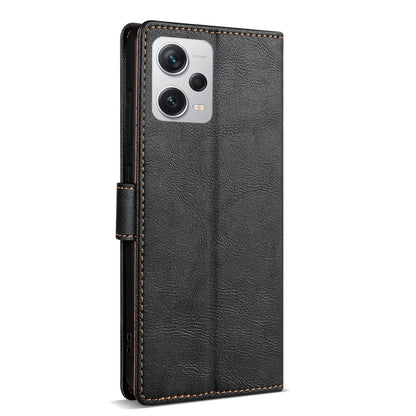 For Redmi Note 12 5G Global N.BEKUS CSJ-P1 Solid Color Leather Phone Case(Black)