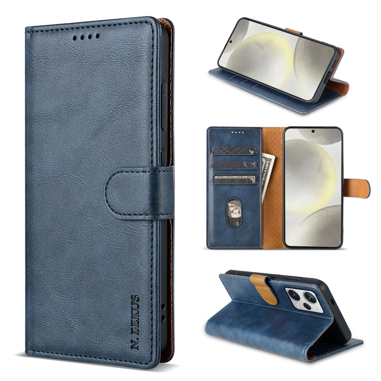 Pour Redmi Note 12 5G Global N.BEKUS CSJ-P1 Étui de téléphone en cuir de couleur unie (bleu)