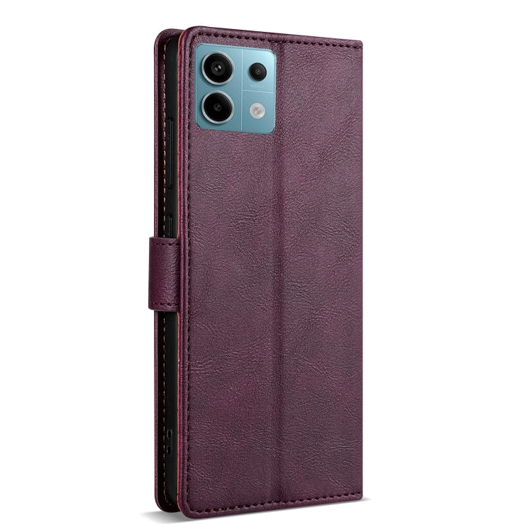 For Redmi Note 13 Pro+ 5G Global N.BEKUS CSJ-P1 Solid Color Leather Phone Case(Wine Red)