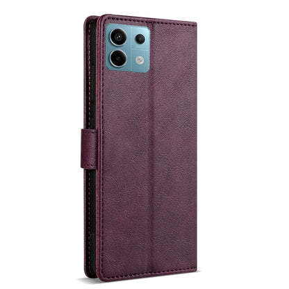 For Redmi Note 13 4G N.BEKUS CSJ-P1 Solid Color Leather Phone Case(Wine Red)