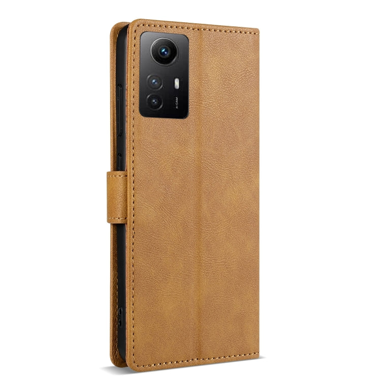 For Redmi Note 12S 4G / Note 11 4G Global N.BEKUS CSJ-P1 Solid Color Leather Phone Case(Brown)