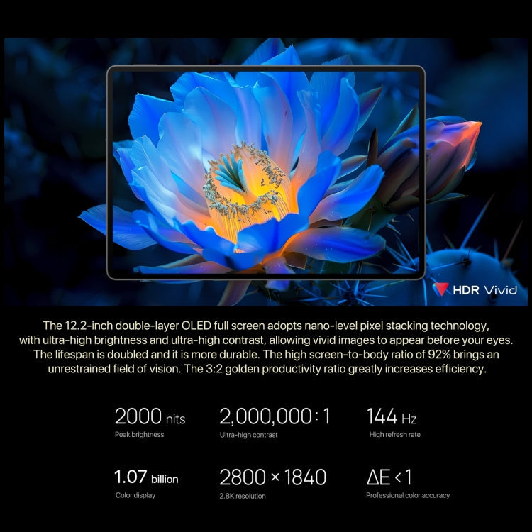 HUAWEI MatePad Pro 12.2 inch Soft Light Screen WiFi, 12GB+512GB, HarmonyOS 4.2 Hisilicon Kirin 9010W, Not Support Google Play(Black)